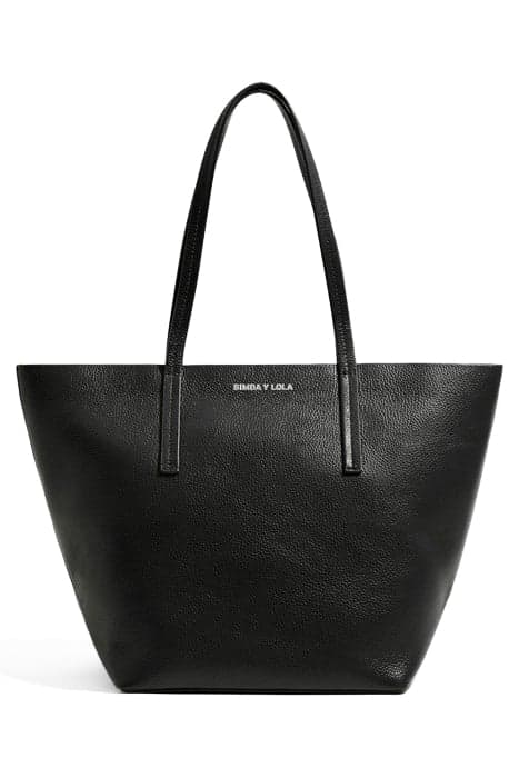 L BLACK LEATHER SHOPPER BAG by Bimba y Lola