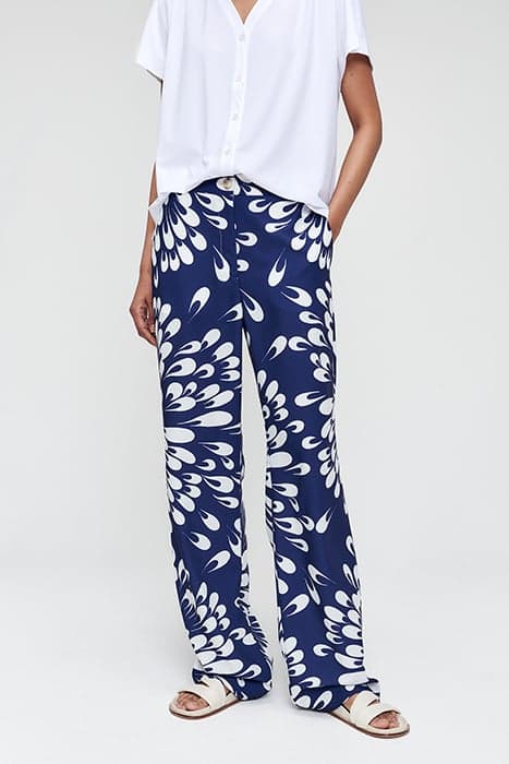 PRINTED WIDE LEG PANTS ROYAL BLUE by TRVL DRSS