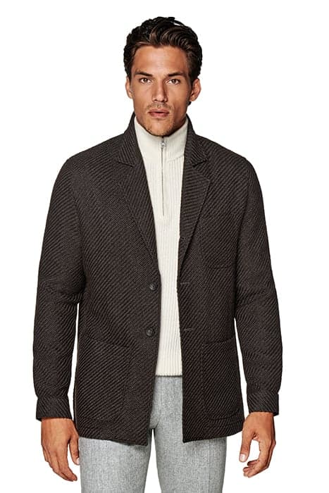 DARK BROWN RELAXED FIT SHIRT-JACKET by Suitsupply