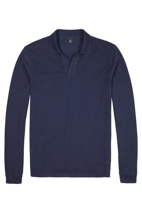 BARNETT | LONGSLEEVE RETRO POLOSHIRT NAVY BLUE by WAHTS