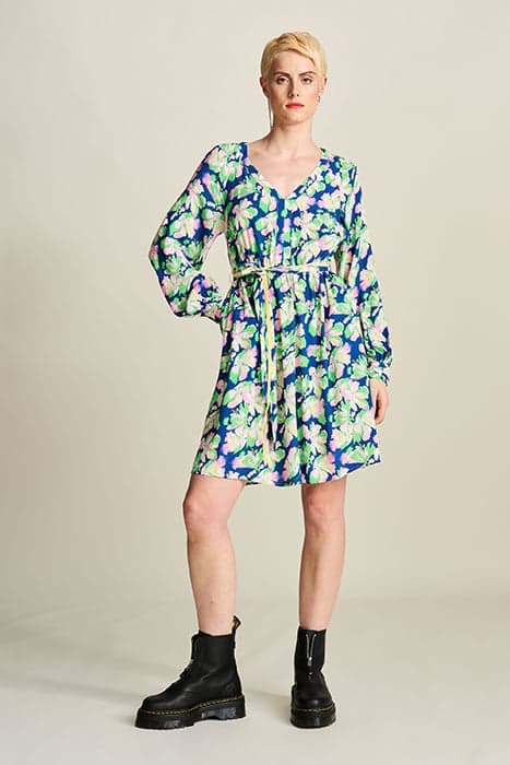 DRESS - LILIES BLUE MULTI COLOUR by POM Amsterdam