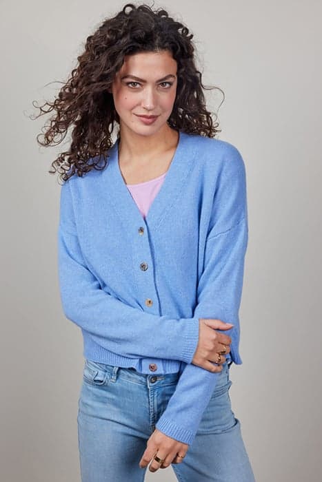 CARDIGAN LUCE CASHMERE IRIS BLUE by DIDI