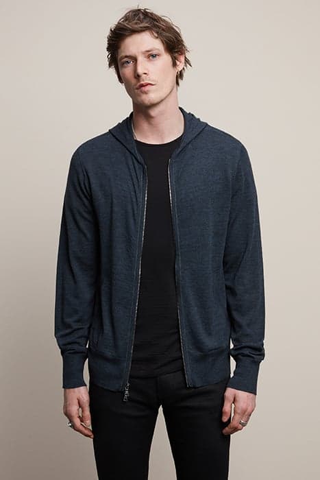 ZIP HOODIEZIP HOODIE OILED BLUE by John Varvatos