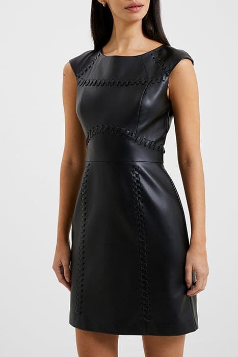 CROLENDA PU CAP SLEEVE DRESS BLACK by French Connection