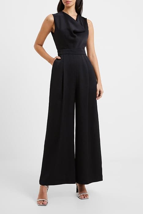 HARLOW SATIN SLVLS JUMPSUIT BLACK by French Connection