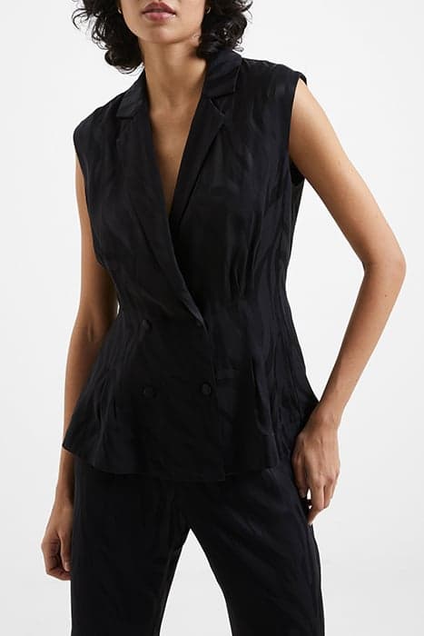 ABA SATIN WAISTCOAT BLACK by French Connection