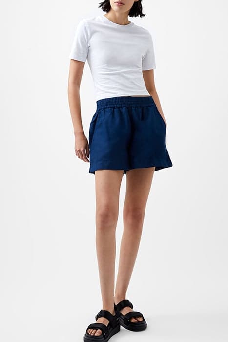 BIRDIE LINEN SHORTS BLUE by French Connection