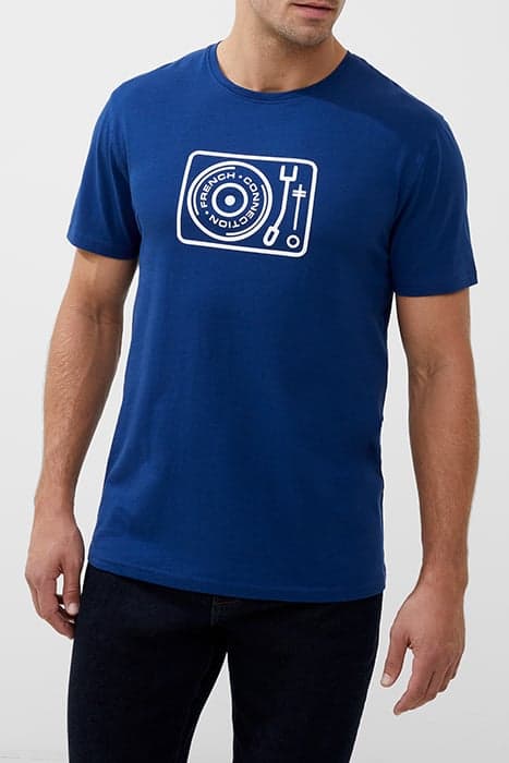 TURNTABLE GRAPHIC TEE BLUE by French Connection