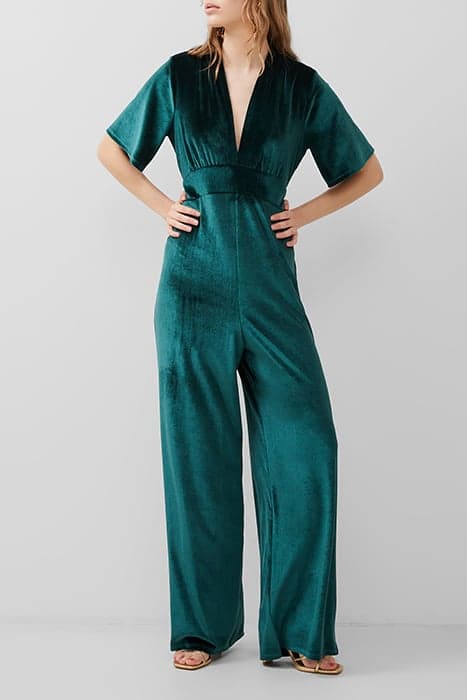 SULA VELVET SS JUMPSUIT GREEN by French Connection