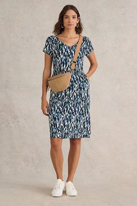 TALLIE ECO VERO JERSEY DRESS NAVY MULTI by White Stuff