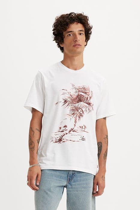 SS RELAXED FIT TEE BRIN PALM TREE WHITE by Levi's