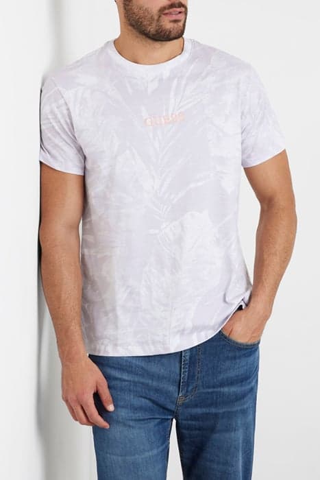 SS CN AOP TEE WHITE/LILAC LEAF AOP by GUESS ECO