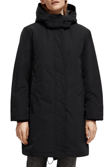 WATER REPELLENT MID LENGTH PARKA WITH REPREVE® FILLING BLACK by Scotch & Soda