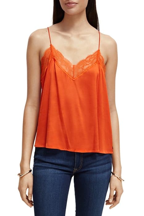 CAMISOLE WITH LACE DETAIL RED SKIES by Scotch & Soda