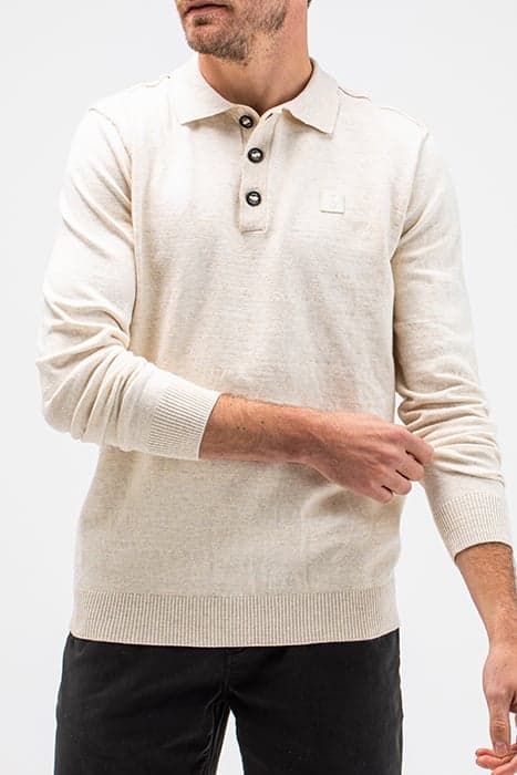 LT CLIFDEN POLO L/S BEIGE GREY by Butcher of Blue