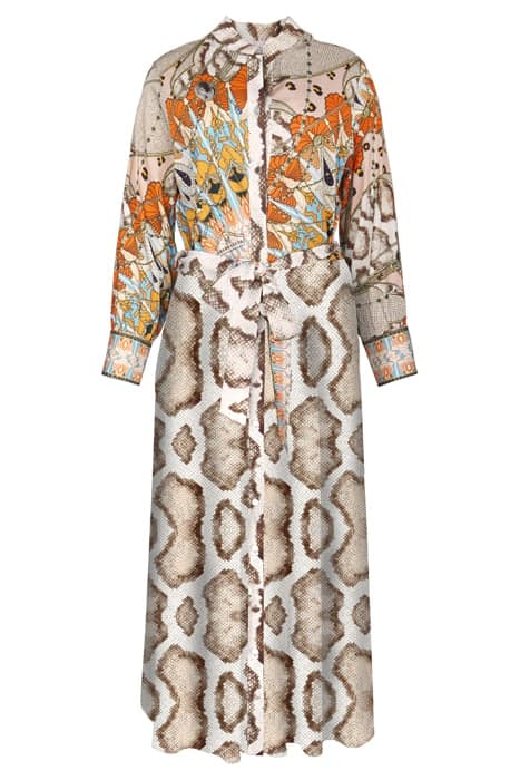 DRESS LOUVAIN LONG ORANGE PAISLEY AND SNAKE by Mucho Gusto