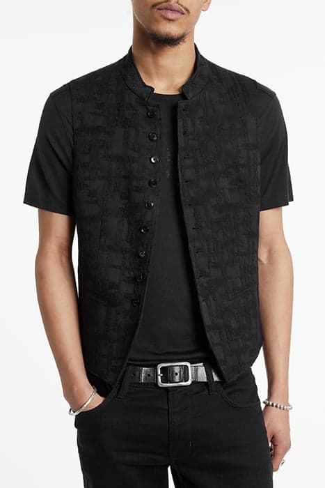 MULTI BUTTON FRONT CLOSURE BLACK by John Varvatos