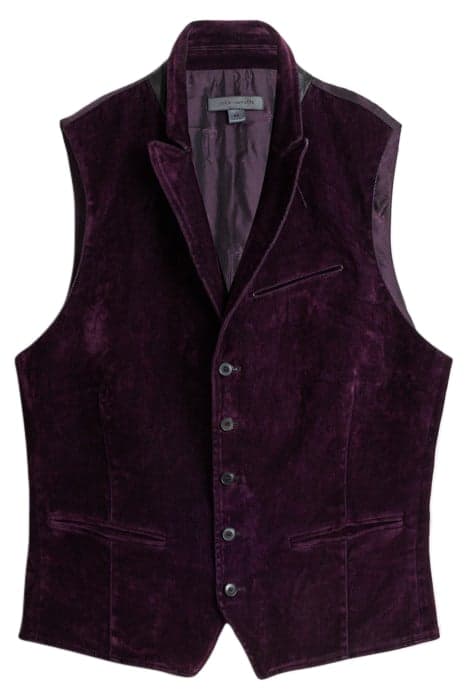 SLIM FIT PEAK LAPEL VEST OXBLOOD by John Varvatos