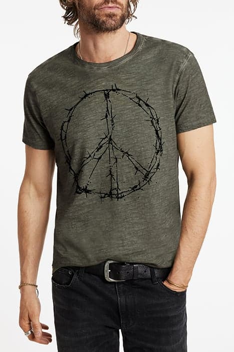 SS CREW TEE - BARBWIRE DARK MOSS by John Varvatos