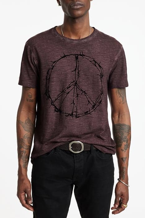 SS CREW TEE - BARBWIRE PLUM by John Varvatos