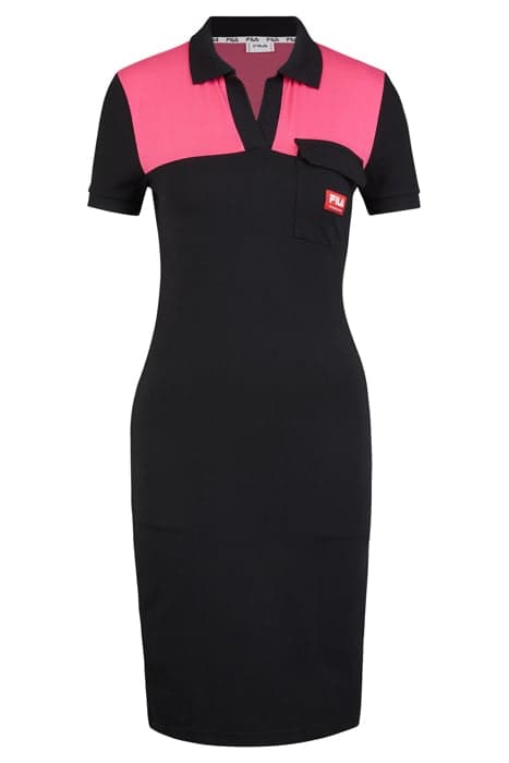 TERNI POLO DRESS BLACK BEAUTY-PINK PEACOCK by FILA