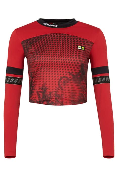 C27 CROPPED LONGSLEEVE TRUE RED-BLACK by FILA