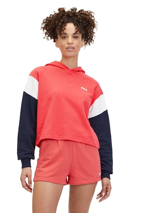 TREVI BLOCKED CROPPED HOODY CAYENNE-BLACK IRIS-BRIGHT WHITE by FILA