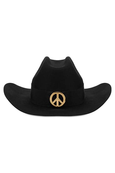 PEACE SYMBOL CLOTH HAT BLACK by Moschino