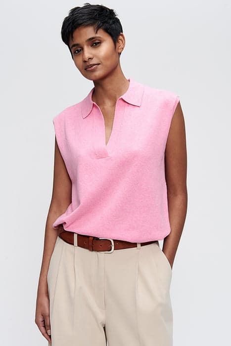 SOFT KNIT POLO TOP PEONIA by Zenggi