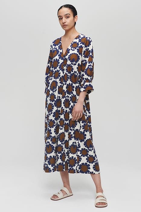 COTTON PRINTED DRESS JAPAN BLUE by Zenggi