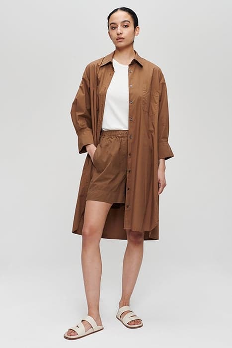 ORGANIC COTTON SHIRT DRESS TAN by Zenggi