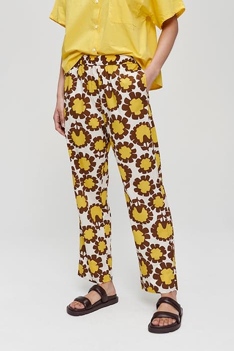 COTTON PRINTED PULL ON PANTS YELLOW by Zenggi