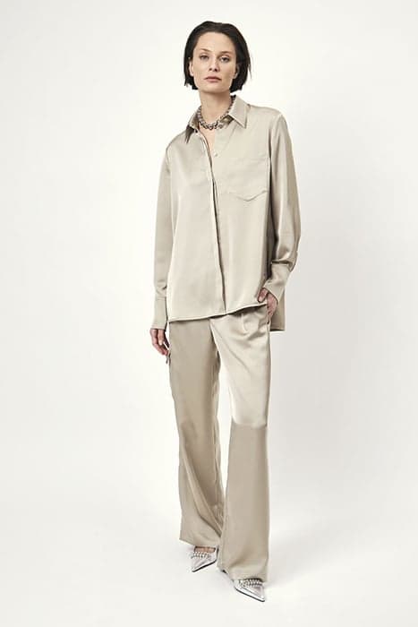 HARLOW SATIN WIDE PANTS TIMELESS TAUPE by Dante6