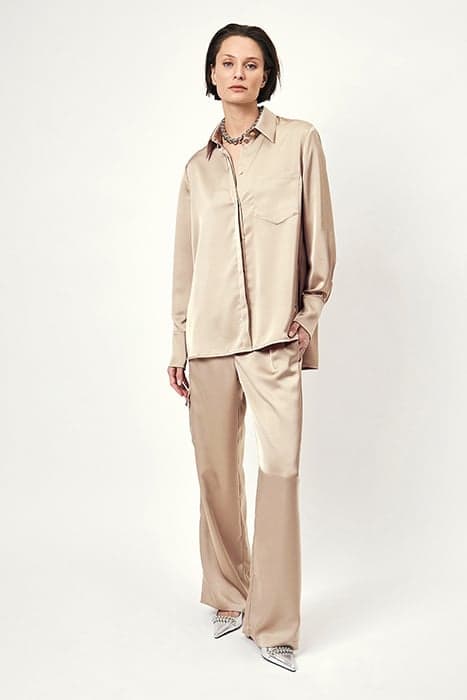 LOUDA SATIN LONG SHIRT SAND by Dante6