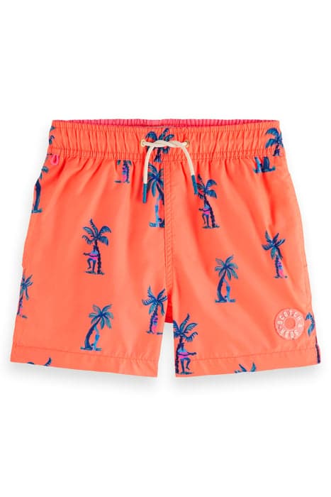 BOYS SHORT LENGTH - ALL-OVER PRINTED SWIM SHORTS PINK GUITAR by Scotch & Soda