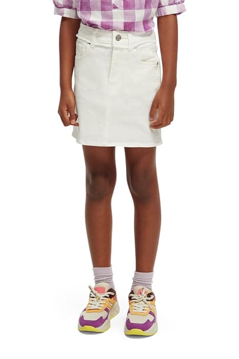 GIRLS 5 POCKET DENIM MINI SKIRT DENIM WHITE by Scotch & Soda