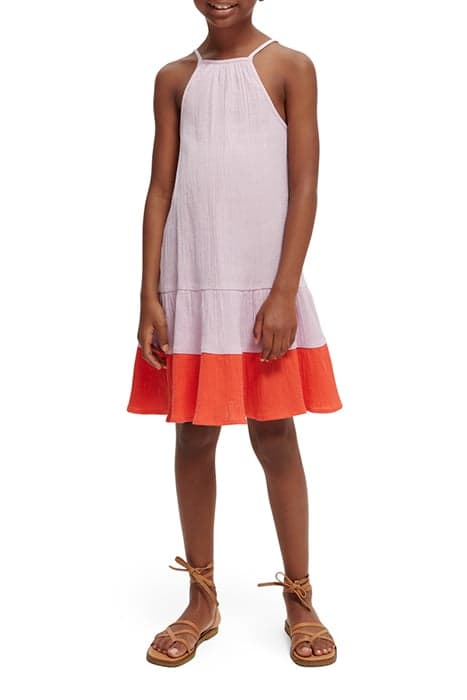 GIRLS CRINKLE COTTON A-LINE DRESS ORCHID by Scotch & Soda