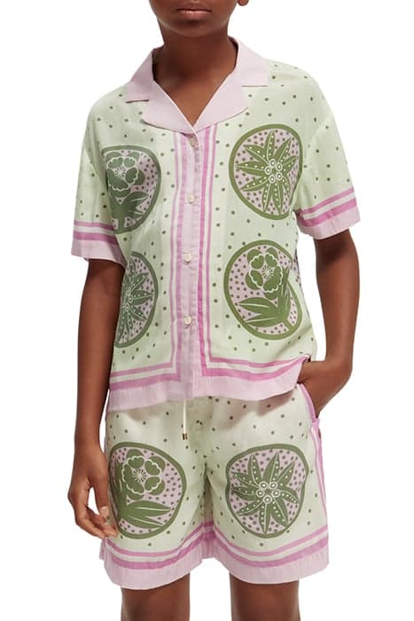 GIRLS PLACED ALL-OVER PRINTED SHORT-SLEEVED SHIRT BANDANA PA by Scotch & Soda