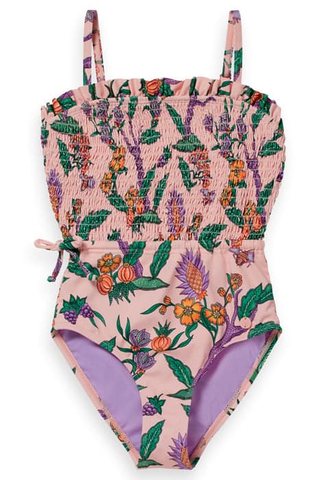 GIRLS ALL-OVER PRINTED SMOCKED BODY BATHING SUIT FLOWER GARD by Scotch & Soda