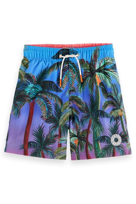 BOYS MID LENGTH - PLACEMENT ARTWORK SWIM SHORTS PALMS PRINT by Scotch & Soda