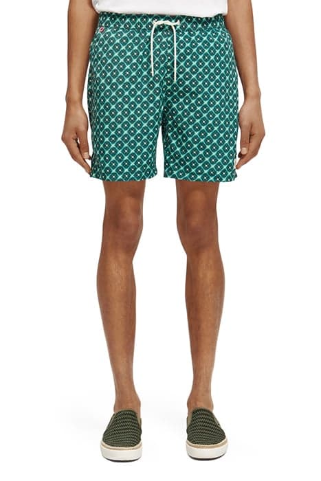 MID LENGTH - MINI PRINTED SWIMSHORT TURQUOISE TILES AOP by Scotch & Soda