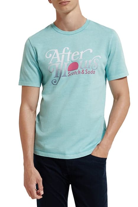 AFTER HOURS GARMENT DYE T-SHIRT TOPAZ by Scotch & Soda