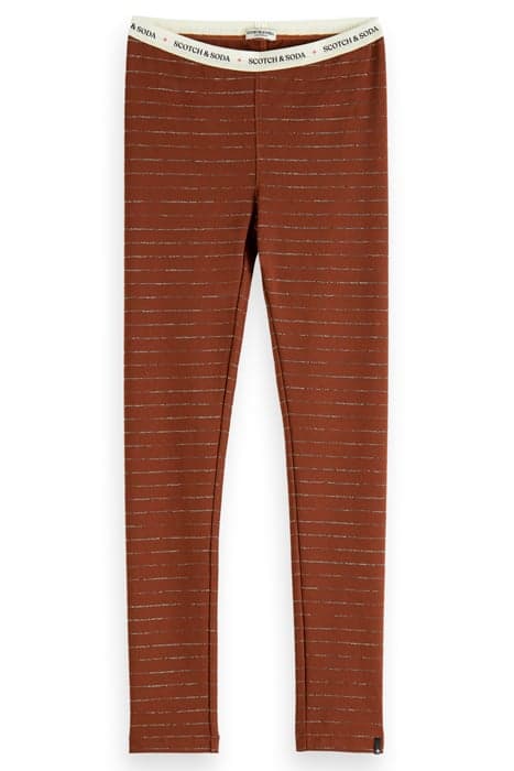 GIRLS STRIPED LUREX LEGGINGS EARTH by Scotch & Soda