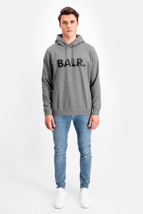 BALR. BRAND STRAIGHT HOODIE DK GREY HEATHER by BALR.