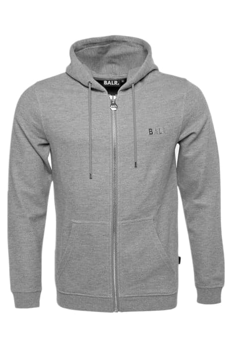 BALR. Q-SERIES STRAIGHT ZIPPED HOODIE GREY HEATHER by BALR.