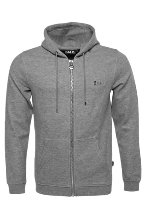 BALR. Q-SERIES STRAIGHT ZIPPED HOODIE DK GREY HEATHER by BALR.