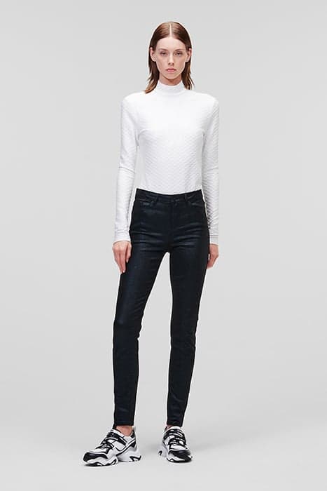 SHINY SKINNY DENIM PANTS METALIC by KARL LAGERFELD