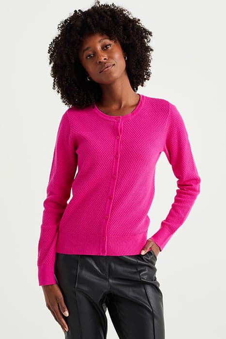 KNITTED CARDIGAN BRIGHT PINK by WE Fashion