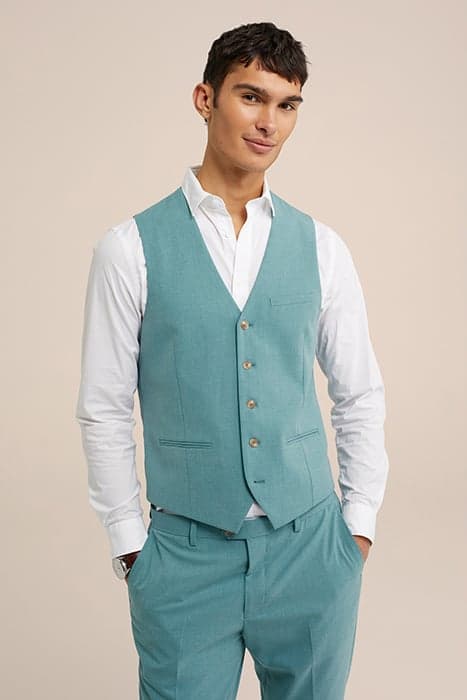 WAISTCOAT GREEN BLUE by WE Fashion