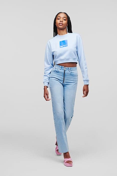 KLJ CROPPED BLOCKED SWEAT LIGHT BLUE by KARL LAGERFELD